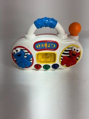 VINTAGE 1999 SESAME STREET 123 FM RADIO BOOM BOX ELMO COOKIE MONSTER MATTEL